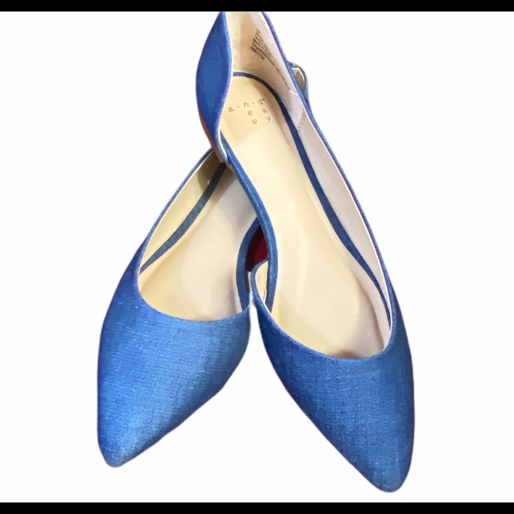 Blue Denim Flats Shoes 6 1/2 NEW